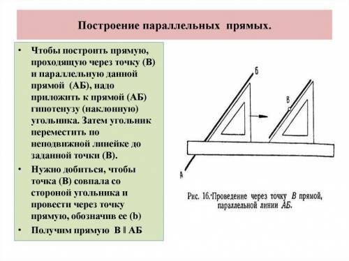 Составить алгоритм построения параллельных и перпендикулярных прямых