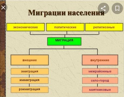 После §44,45. Составить схему Виды миграций. Указать между ними связь