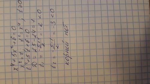 X^4+5x^2+6=0 сколько корней?