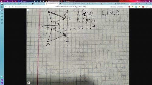 На координатной плоскости постройте треугольник abc координаты вершин которого равны а -1 -2 b-5-4,