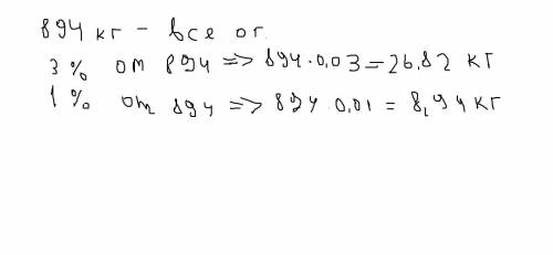 В магазин завезли 894 кг огурцов. Первый покупатель взял для соления 3 % от всех огурцов, а второй —