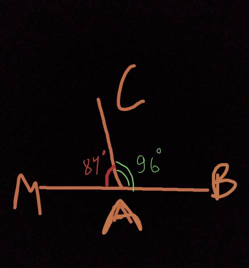 Постройте МАС=84о. Постройте угол, смежный с МАС, вычислите его величину.