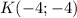 K(-4; -4)