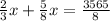 \frac{2}{3}x+\frac{5}{8}x=\frac{3565}{8}