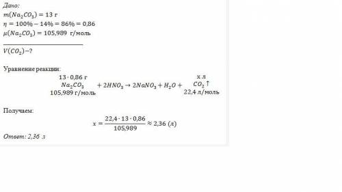 Вычисли, какой объём углекислого газа (н. у.) выделится при взаимодействии азотной кислоты с 5 г кар