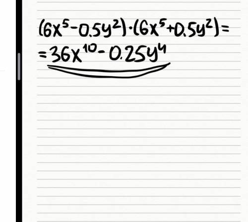 (6x^5−0,5y^2) x (6x^5+0,5y^2)