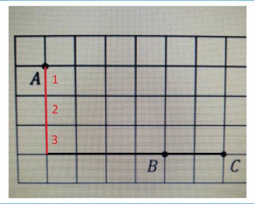 На клетчатой бумаге с размером 1×1 отмечены точки А,Ви С. Найдите расстояние от точки А до прямой ВС