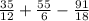 \frac{35}{12} + \frac{55}{6} - \frac{91}{18}