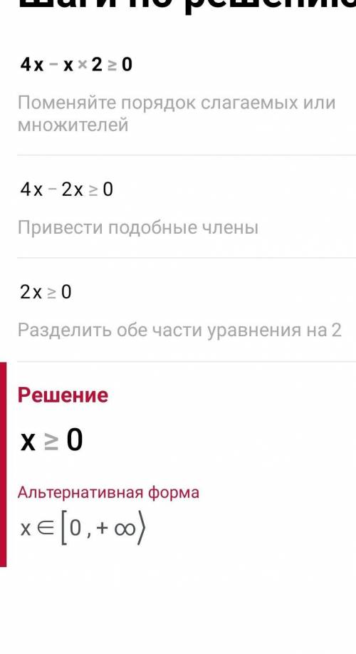 4x-x2>=0 Методом квадратичных не равенств