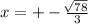 x= +- \frac{\sqrt[]{78} }{3}