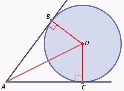 В угол вписана окружность. Через точку её касания со стороной провели диаметр. Другой конец диаметра