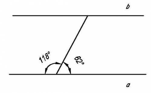Разность двух односторонних углов при пересечении двух параллельных прямых секущей равно 56 градусам