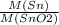 \frac{M(Sn) }{M(SnO2)}