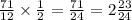 \frac{71}{12} \times \frac{1}{2} = \frac{71}{24} = 2 \frac{23}{24}