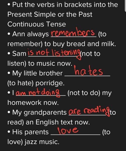 ⦁ Put the verbs in brackets into the Present Simple or the Past Continuous Tense ⦁ Ann always _____