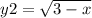 y2 = \sqrt{3 - x}