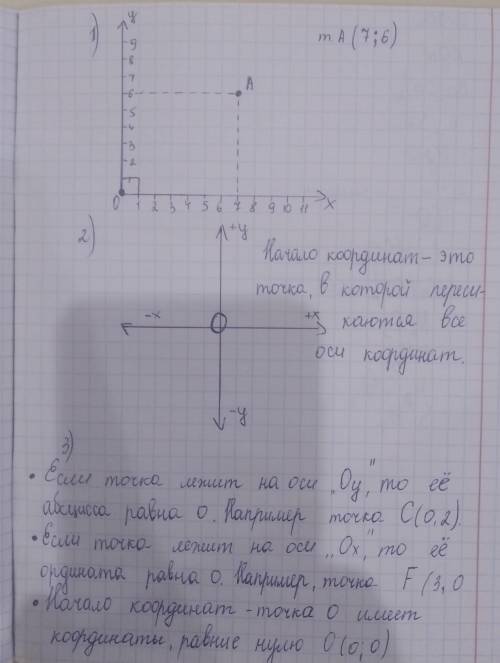 ОЧЕНЬ Как определить координаты точки в прямоугольной системе координат. 2. Какие координаты имеют н