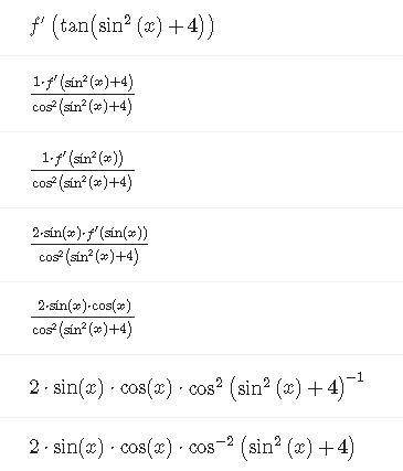 Y=tg(sin^2x+4) знайти похідну ​