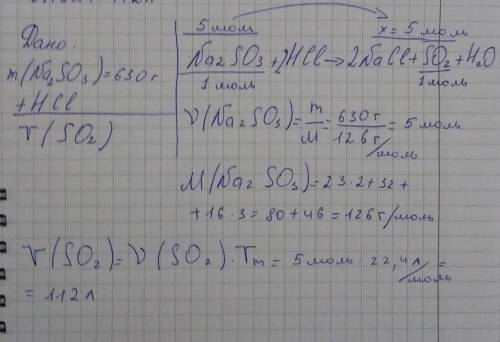 Обчисліть об’єм сульфур(ІV) оксиду, який можна отримати з натрій сульфіту масою 630 г, подіявши на н