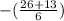 -(\frac{26 + 13}{6})