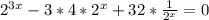 2^{3x}-3*4*2^x+32*\frac{1}{2^x}=0