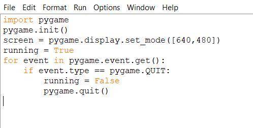 Почему когда в онлайн компиляторе пишу этот кодimport pygame pygame.init() screen = pygame.display.s