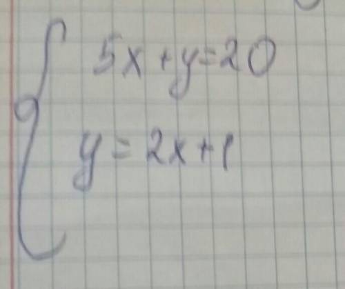 вас это мои последние балы решите уровнение Зарание х+у=20 {2х-у=1