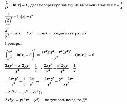 2*х^3*у'=у*(2*x^2-у^2) решить дифференциальное уравнение