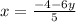 x=\frac{-4-6y}{5}