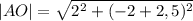 |AO|=\sqrt{2^2+(-2+2,5)^2}