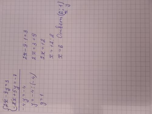 2х-9у=3 -2х+5у люди даю 10 б розвяжіть додавання системних рівнянь