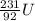 \frac{231}{92} U