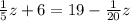 \frac{1}{5}z + 6 = 19 - \frac{1}{20}z