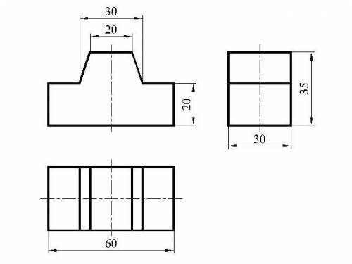 Начертите три вида детали верхний чертеж