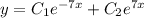 y = C_{1}e^{-7x} + C_{2}e^{7x}