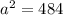 a^2=484