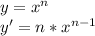 y=x^{n}\\ y'=n*x^{n-1}