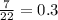 \frac{7}{22} = 0.3