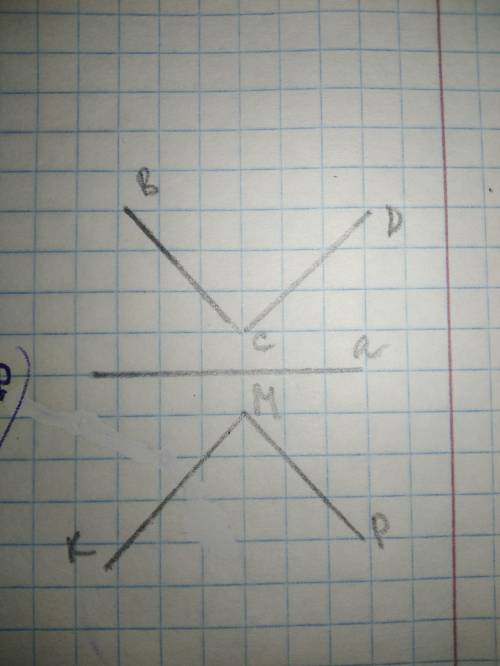 Начертите ломаную BCD и проведите прямую а, её не пересекающию. Постройке ломаную, симметричную лома