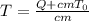 T = \frac{Q + cmT_0}{cm}