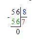 Сколько будет 56:8-1 в столбик