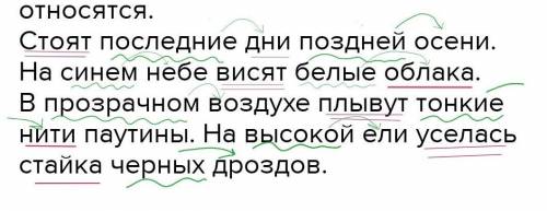 Записать предложения. Выделить в них грамматические основы, подчеркнуть определения, обозначить, к к