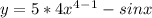 y=5*4x^4^-^1 -sinx