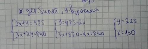 Две семьи отправились на детский утренник. Первая семья купила два детских билета и один взрослый и