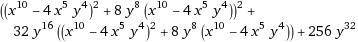 Раскройте скобки в выражении (х в 5 - 2y в 4) в 8 степени