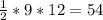 \frac{1}{2} *9*12=54