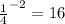 \frac{1}{4}^{-2}=16