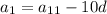 a_{1}=a_{11}-10d