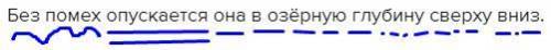 Без помех опускается она в озёрную глубину сверху вниз. подчеркнуть все слова как члены предложения