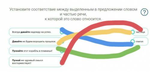 Установите соответствие между выделенным в предложении словом и частью речи, к которой это слово отн